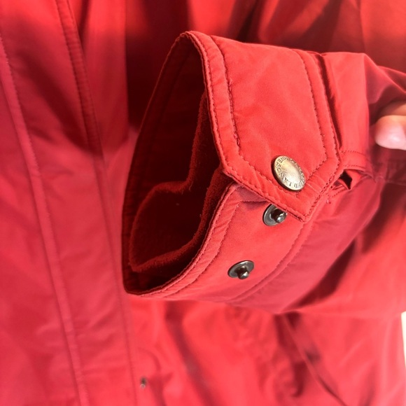 LAND’S END Sz XL Puffer Coat Down Filled Zipper and Snap Closure Hood Pockets - Picture 6 of 11